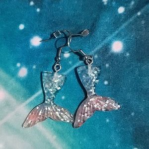 SPARKLY PINK AND BLUE MERMAID TAIL EARRINGS 3/$8 Bundle Option